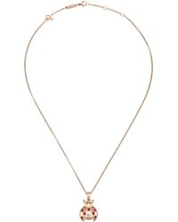 Chopard - Diamond And Ruby Happy Diamonds Ladybird Necklace - Lyst