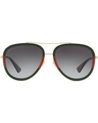 Gucci - Striped Aviator Sunglasses - Lyst