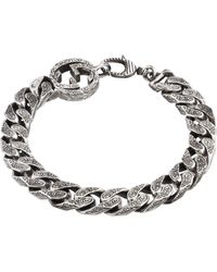 Gucci - Sterling Silver Interlocking G Chain Bracelet - Lyst