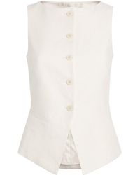 Eleventy - Linen-Blend Waistcoat - Lyst