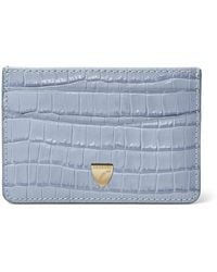 Aspinal of London - Leather Croc-Embossed Slim Card Holder - Lyst