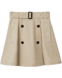 Burberry - Gabardine Trench Mini Skirt - Lyst