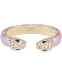 BVLGARI - Leather Serpenti Forever Bangle - Lyst