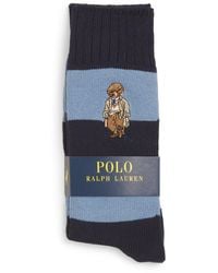 Polo Ralph Lauren - Cotton-Blend Polo Bear Stripe Socks - Lyst