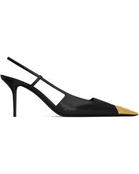 Saint Laurent - Leather Jeanne Slingback Pumps 75 - Lyst