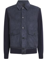 FIORONI CASHMERE - Suede Bomber Jacket - Lyst