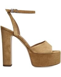 Casadei - Suede Patty Platform Heels 130 - Lyst