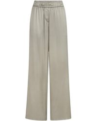 Brunello Cucinelli - Silk-Blend Satin Track Trousers - Lyst