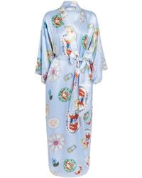 Olivia Von Halle - Silk Queenie Cadiz Seafood Night Robe - Lyst