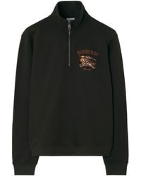 Burberry - Cotton Ekd Quarter-Zip Sweatshirt - Lyst