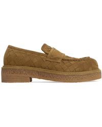 Bottega Veneta - Suede Haddock Loafers - Lyst