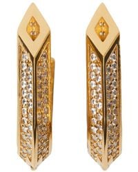 Burberry - Gold-plated Hollow Spike Hoop Earrings - Lyst