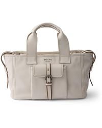 Prada - Medium Leather Route Tote Bag - Lyst