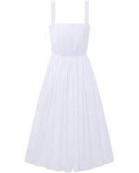 McQueen - Cotton Stripe Midi Dress - Lyst