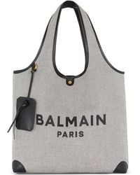 Balmain - Canvas B-army Grocery Tote Bag - Lyst