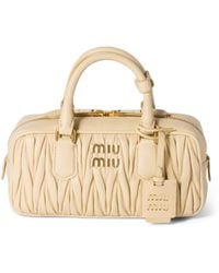 Miu Miu - Matelassé Leather Arcadie Top-Handle Bag - Lyst