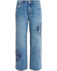 PAIGE - Embroidered Rylann Straight Jeans - Lyst