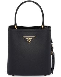 Prada - Small Saffiano Leather Panier Bag - Lyst