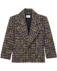 Saint Laurent - Tweed Single-Breasted Blazer - Lyst