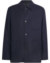 Lardini - Wool-Cashmere Check Chore Jacket - Lyst