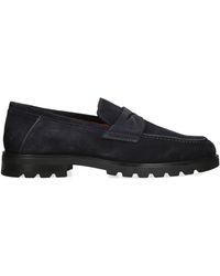 Santoni - Suede Detroit Roccia Loafers - Lyst