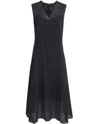 Theory - Broderie Anglaise V-Neck Midi Dress - Lyst