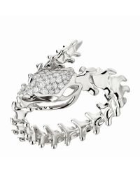 Shaun Leane - Sterling Silver And Diamond Serpent's Trace Wrap Ring - Lyst