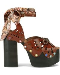 Kurt Geiger - Leather Butterfly Platform Heels - Lyst