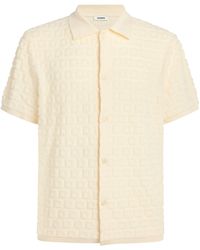 Sandro - Terry Knit Jacquard Short-Sleeve Shirt - Lyst