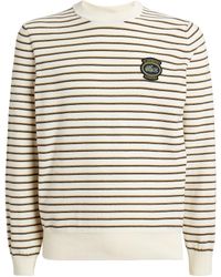 Lacoste - Organic Cotton-blend Striped Sweater - Lyst