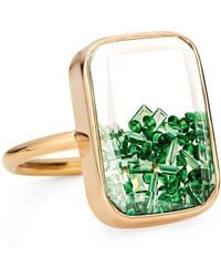 Moritz Glik - Yellow Gold And Emerald Core Shaker Ring - Lyst