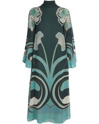 La DoubleJ - Silk Printed Magnifico Midi Dress - Lyst