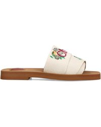 Chloé - Canvas Jacquard Woody Sandals - Lyst