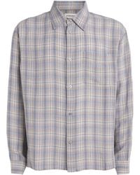 FRAME - Linen-Blend Plaid Shirt - Lyst