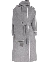 Maje - Wool-Blend Scarf Coat - Lyst