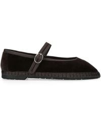 Flabelus - Velvet Pierre Mary Jane Flats - Lyst