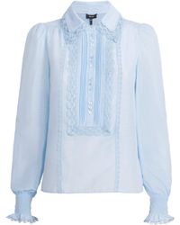 ME+EM - Silk-Cotton Lace-Trim Blouse - Lyst