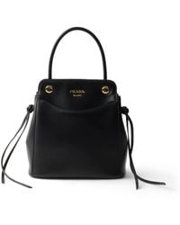 Prada - Mini Leather Carry Top-Handle Bag - Lyst