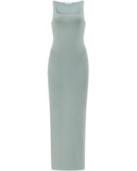 Alaïa - Silk-Blend Bodycon Midi Dress - Lyst