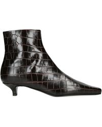 Totême - Leather Croc-embossed Ankle Boots 50 - Lyst