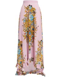 Etro - Silk Floral Print Midi Skirt - Lyst