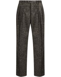 Dolce & Gabbana - Wool-Blend Stripe Tailored Trousers - Lyst