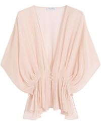 Max Mara - Silk Plunge Neck Cape - Lyst