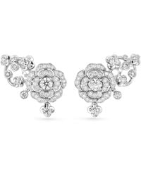 CHANEL - And Diamond Bouton De Camélia Crawling Earrings - Lyst