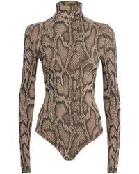 Wolford - Python Print High-Neck Bodysuit - Lyst