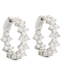 Anita Ko - White Gold And Diamond Triangle Hoop Earrings - Lyst