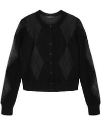 AllSaints - Wool-Blend Argyle Bern Cardigan - Lyst