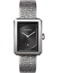 Chanel - Medium Steel Boy·friend Watch 34.6mm - Lyst