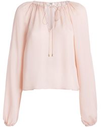 FRAME - Silk Balloon Blouse - Lyst
