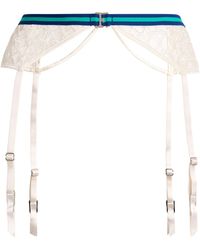 Fleur du Mal - Mesh Serena Suspender Belt - Lyst